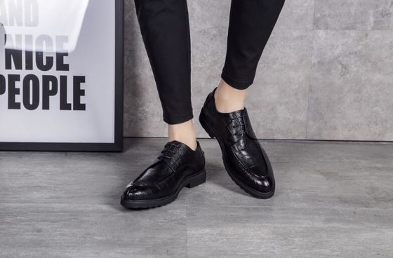 Zwarte slip op ronde teen mannen formele jurk schoenen lente / herfst Comfortabel