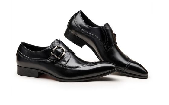Ronde teen zwart Derby Mensen Lederen jurk Schoenen Met Buckle Banquet Oxford