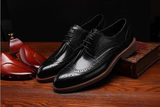 Classic Style Derby Zwarte Dress Up Schoenen, Retro Men Dress Oxford Schoenen