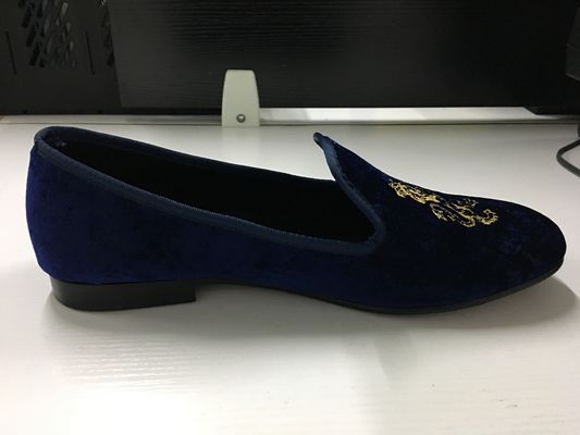 Duurzame Mens Velvet Loafers Ronde Toe Mensen Blauwe Suede Slip On Shoes