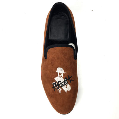 Oranje Mens Velvet Loafers Wear Resistant Breathable Comfortable Leer Loafers
