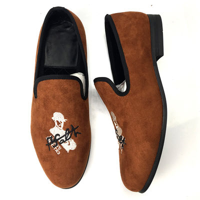Oranje Mens Velvet Loafers Wear Resistant Breathable Comfortable Leer Loafers