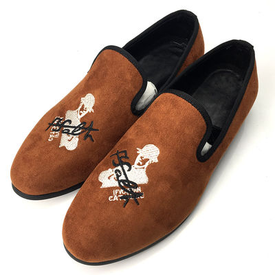 Oranje Mens Velvet Loafers Wear Resistant Breathable Comfortable Leer Loafers