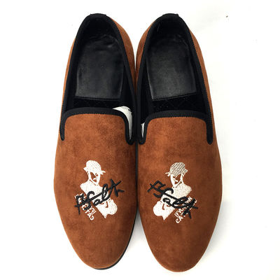 Oranje Mens Velvet Loafers Wear Resistant Breathable Comfortable Leer Loafers