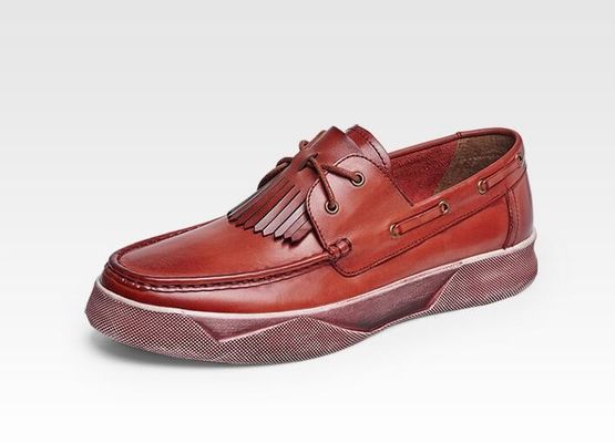 Retro Casual Mensen Flat Shoes Custom Mensen Lederen Driving Loafers Met Tassels