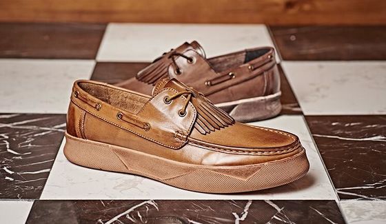 Retro Casual Mensen Flat Shoes Custom Mensen Lederen Driving Loafers Met Tassels