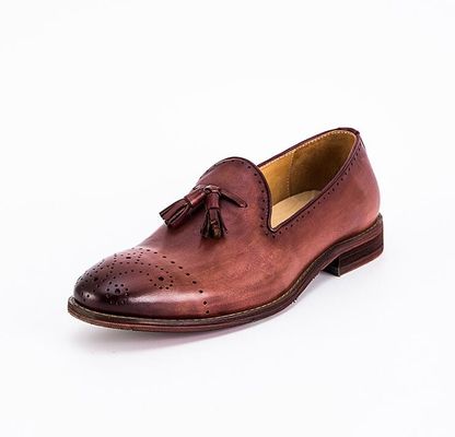 Zomer Bruine Mensen Lederen Loafers Schoenen Slip On Brogue Tassel Loafers