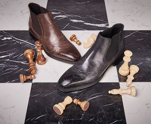 Handgemaakte Echte Mensen Casual Lederschoenen / High Ankle Boots Milieuvriendelijk