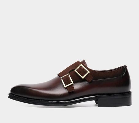 Ademloze herenschoenen, slijtvast, met de hand gemaakt, met dubbele riem