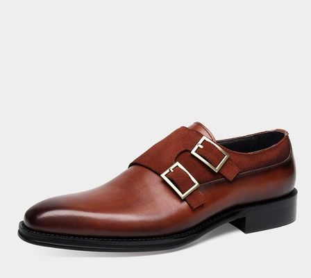 Ademloze herenschoenen, slijtvast, met de hand gemaakt, met dubbele riem