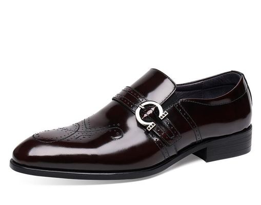 Comfortabele handgemaakte mannenjurk schoenen Zwarte Italiaanse monnik riem Mensen schoenen