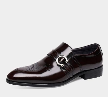 Comfortabele handgemaakte mannenjurk schoenen Zwarte Italiaanse monnik riem Mensen schoenen