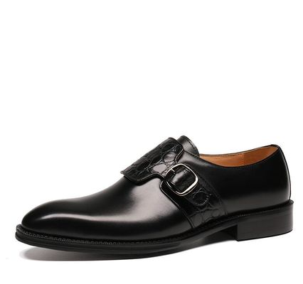 Luxe Mens Monk Strap Schoenen / Pure Echte Lederschoenen Italiaanse Stijl Loafer Voor Mannen