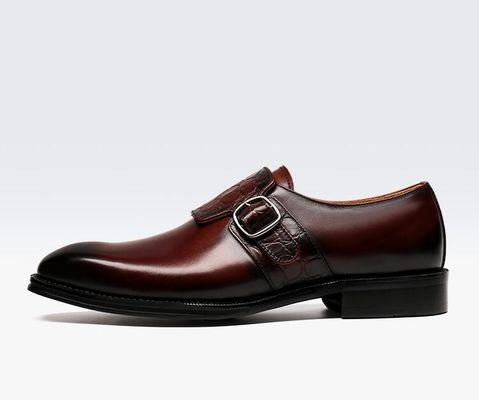 Luxe Mens Monk Strap Schoenen / Pure Echte Lederschoenen Italiaanse Stijl Loafer Voor Mannen