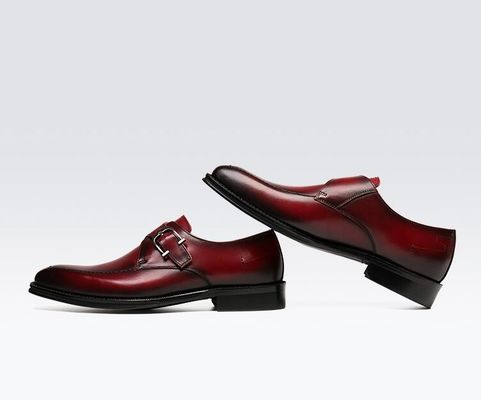 ODM Oxford Echte Lederschoenen / Luxe Mens Monk Strap Schoenen Met 3cm Hak