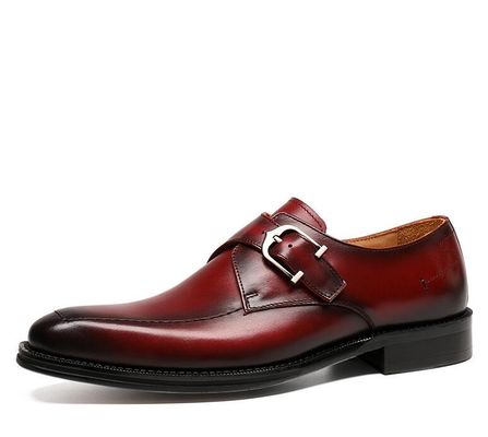 ODM Oxford Echte Lederschoenen / Luxe Mens Monk Strap Schoenen Met 3cm Hak