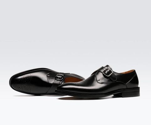 Oxford Leather Mens Buckle Dress Shoes groen / zwart Gentleman Dress Shoes