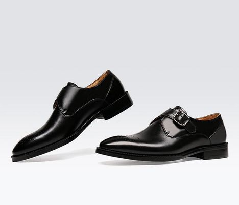 Oxford Leather Mens Buckle Dress Shoes groen / zwart Gentleman Dress Shoes