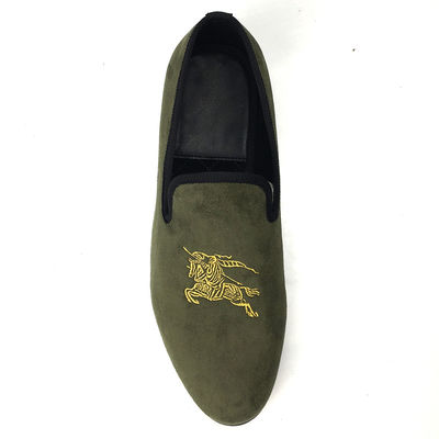 Army Green Mens Velvet Loafers ademend Mensen Slip On Zomer Schoenen