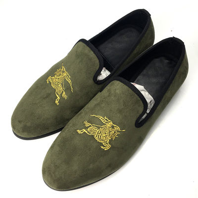 Army Green Mens Velvet Loafers ademend Mensen Slip On Zomer Schoenen