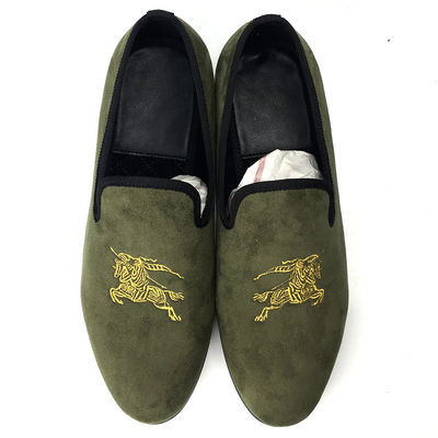 Army Green Mens Velvet Loafers ademend Mensen Slip On Zomer Schoenen