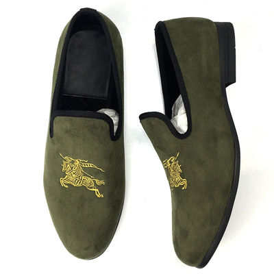 Army Green Mens Velvet Loafers ademend Mensen Slip On Zomer Schoenen