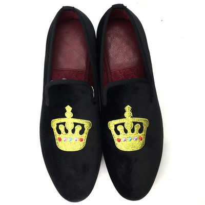 Luxe zwarte mannen fluweelloafers met ronde tenen ademend voor feest / avond