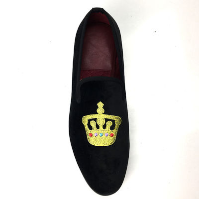 Luxe zwarte mannen fluweelloafers met ronde tenen ademend voor feest / avond