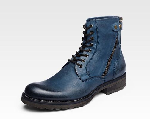 Lace Up Mens Ankle Boots Wear Resistant Casual Mens Leer Cowboy Boots