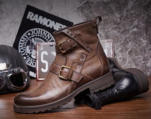 Echte leren Britse Retro Mens Martin laarzen / trendy Chelsea laarzen