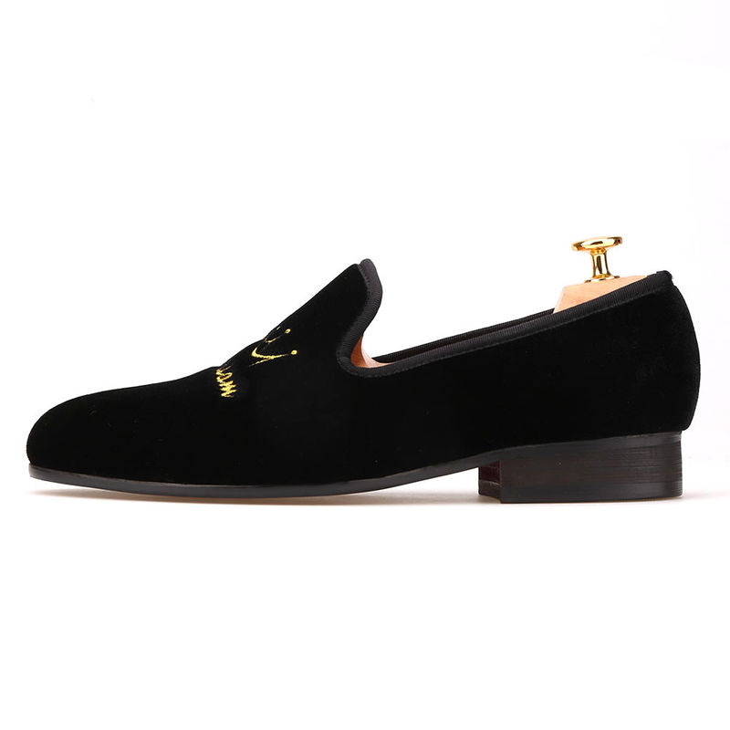 Rood Bottom Mens Fluweel Loafers Rubber Outsole Kleur Op maat voor het bedrijfsleven