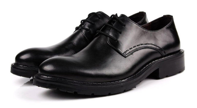 Handgemaakte schoenen Mensen Zwarte kanten Up Dress schoenen Comfortabel met dikke platforms