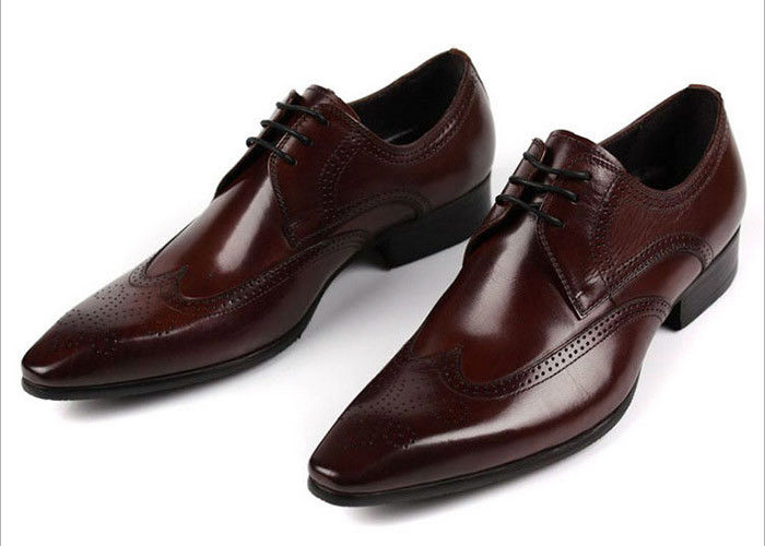 OEM Custom Classic Mensen Brogue Schoenen Zwart / Bruin Koffie Gesneden Bloemige Oxford Schoenen