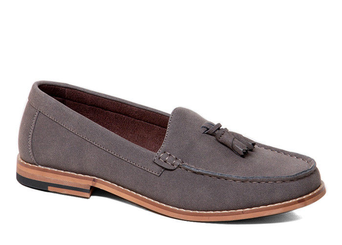 Grijze mannen suede slip op jurk schoenen mode mannen casual flat voor feest