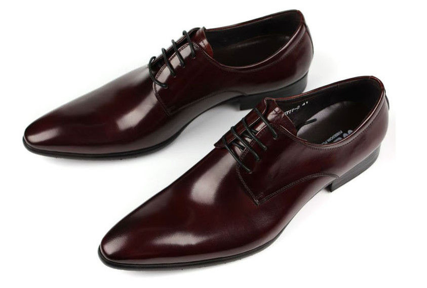 Oxford Style Mensen Lederschoenen Donkerrood / Zwart Lace Up Dress Shoes