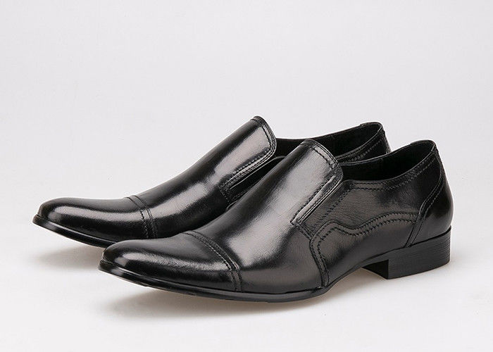 Formele zaken Bruidsjurk voor mannen schoenen slijtvast plat zwart leer slip op schoenen