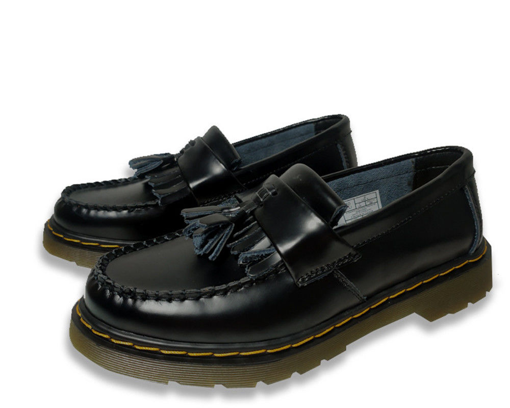 Zwarte dames Adrian Tassel Leer Loafers maat op maat voor formele / casual