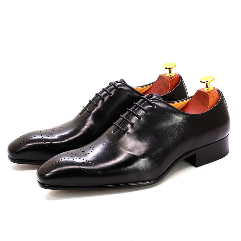 Retro Vintage Mensen Lederen Dress Schoenen, Mensen Lederen Lace Up Brogue Schoenen