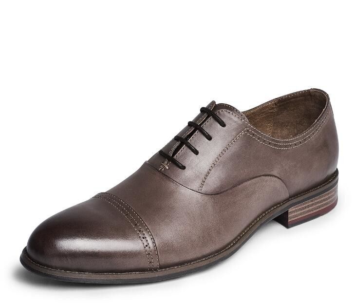 Ronde teen mode mannen kleding schoenen, kant op OEM donkerbruine Oxford schoenen