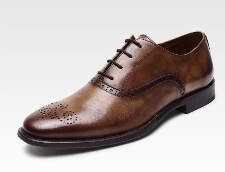 Lace Up Men Brogue Schoenen Low Luxury Heel Dress Schoenen Met 37 - 48 maat