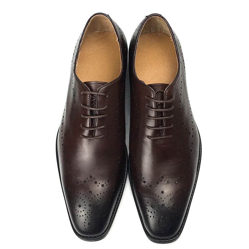 Handgekleurde kalfsleer mannen formele jurk schoenen elegante stijl