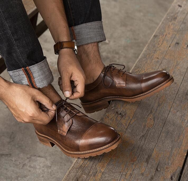 Mensen business casual jurk mannen lederen schoenen Plus - maat 45 46 47 maat