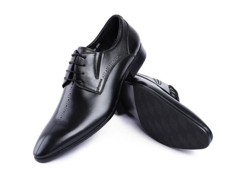Brand Wingtip Oxford Luxe Mensen Lederschoenen, Gesneden Echte Lederschoenen