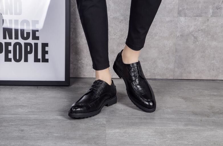 Zwarte slip op ronde teen mannen formele jurk schoenen lente / herfst Comfortabel