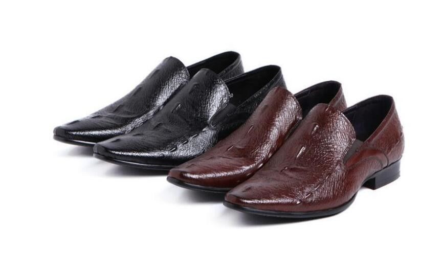 Normale grootte gesneden mannen leer jurk schoenen, puntige teen vrijetijdschoenen